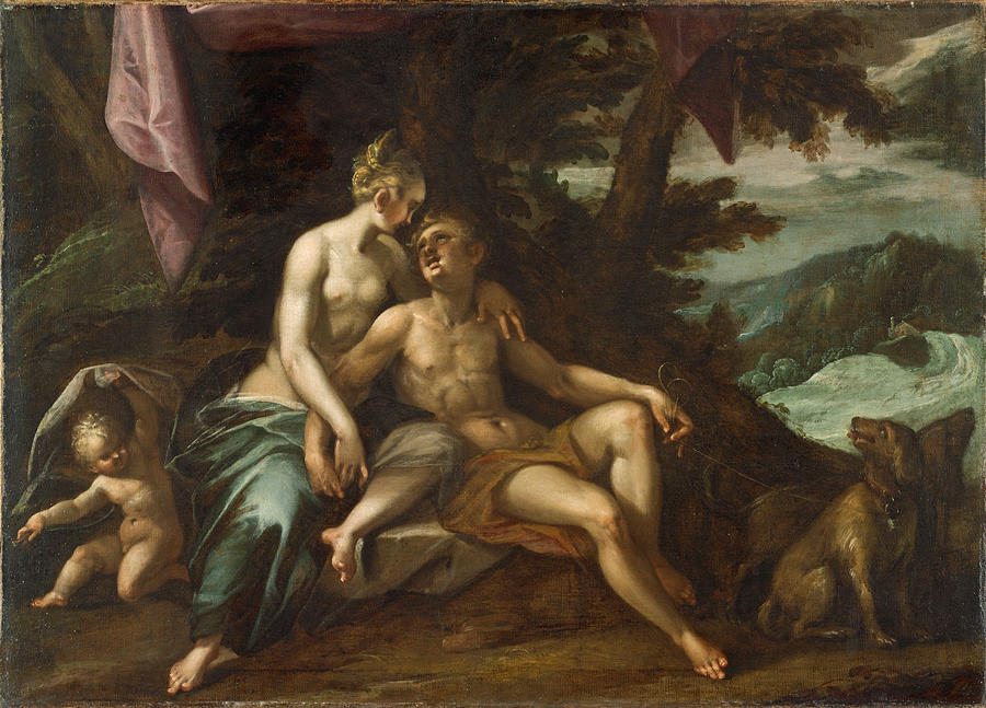 Hans Von Aachen Painting - Venus and Adonis by Hans von Aachen