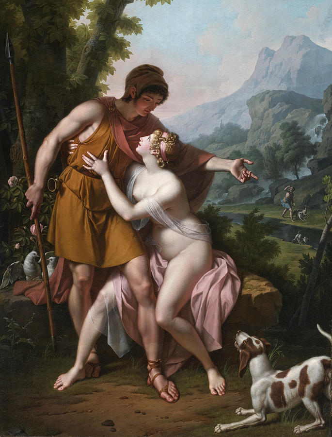 Venus and Adonis Painting by Jean-Baptiste Regnault