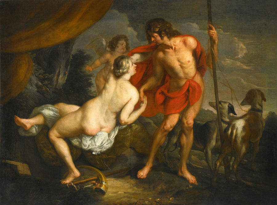 Venus And Adonis Painting - Venus and Adonis by Theodoor van Thulden