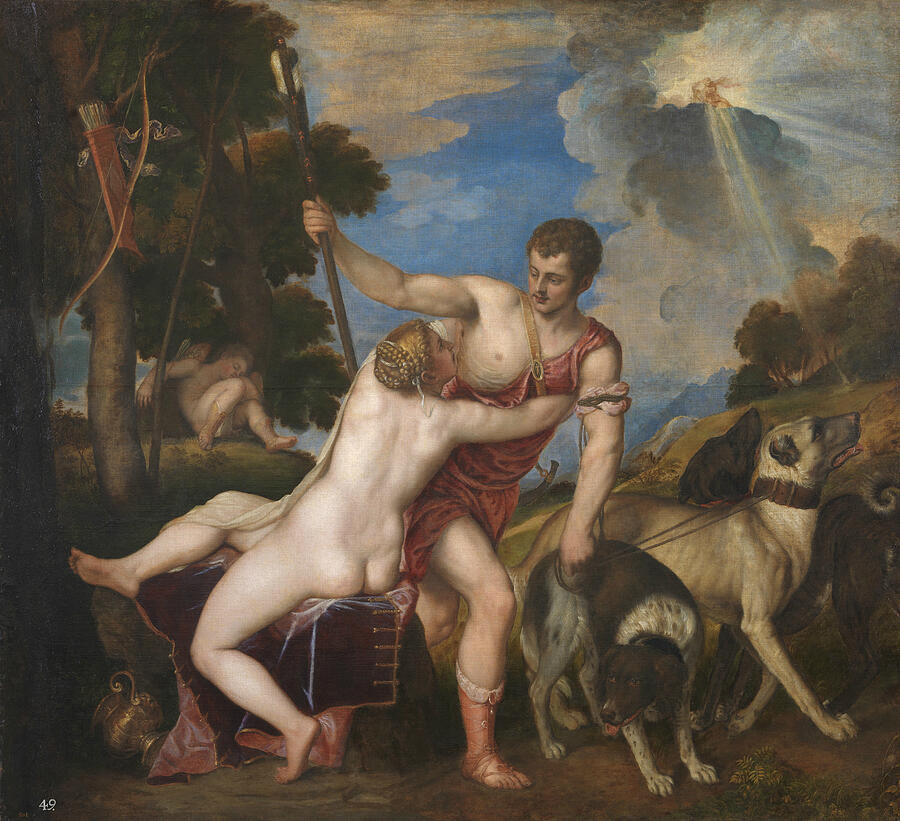 Venus and Adonis, from 1554 Painting by Titian