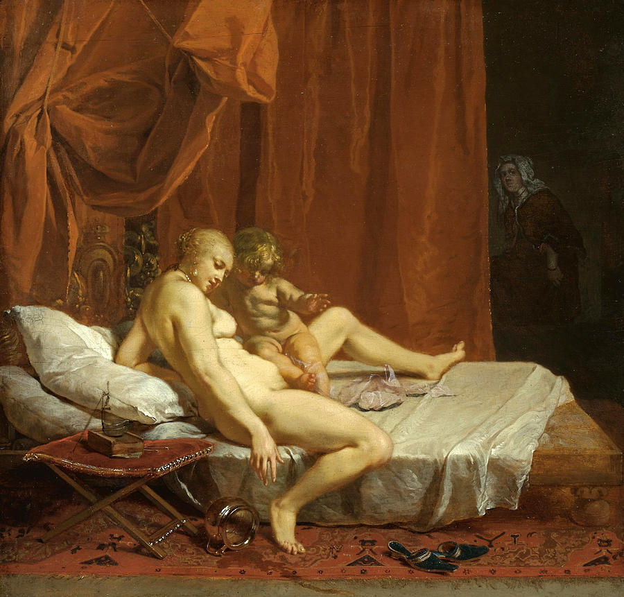 Venus and Cupid Painting by Nikolaus Knuepfer