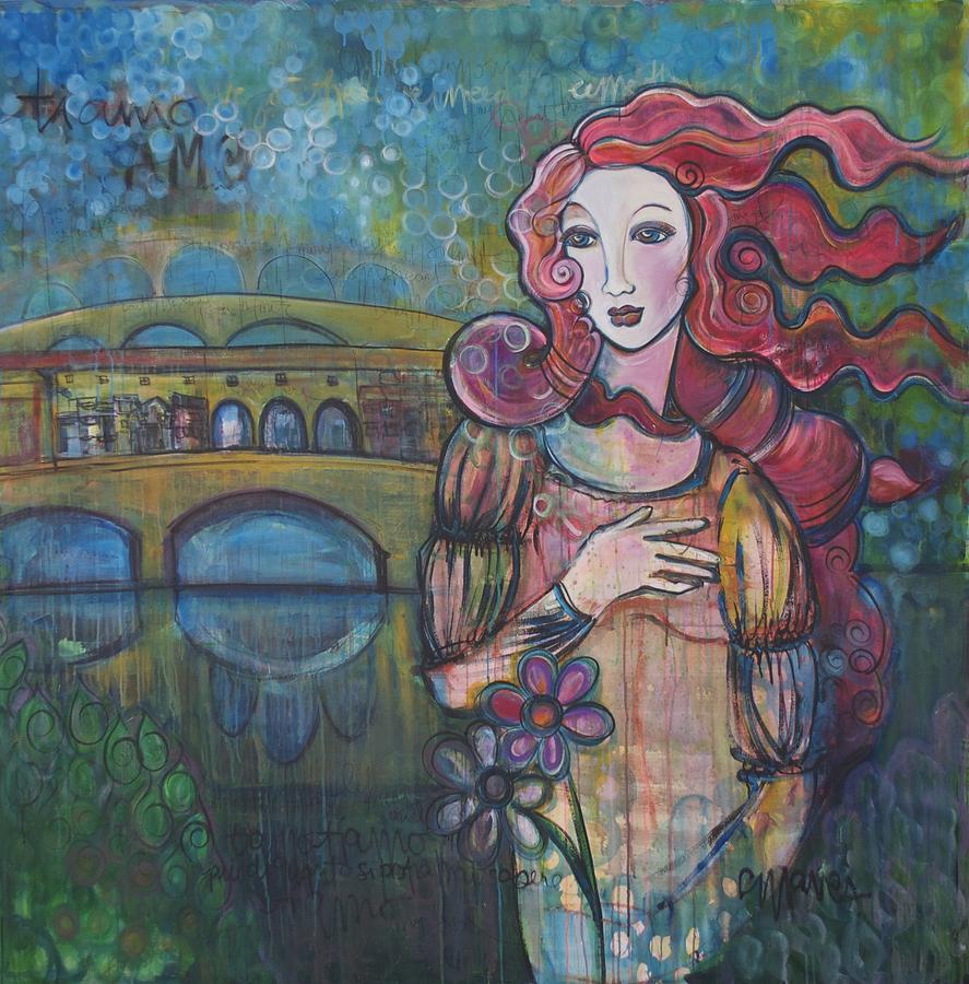 Venus and The Ponte Vecchio  Painting by Laurie Maves ART