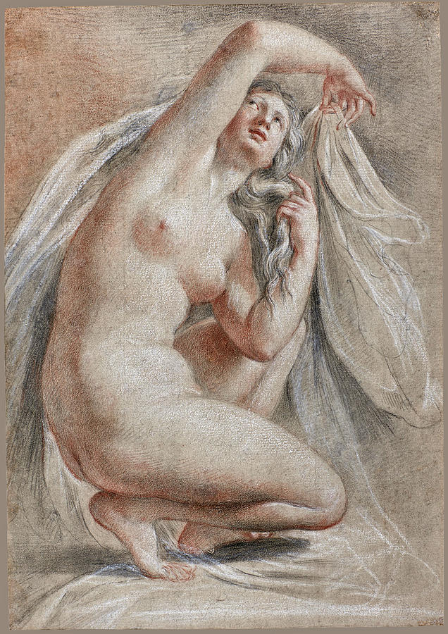 Venus arranging herseld after the Bath Drawing by Thomas Lawrence