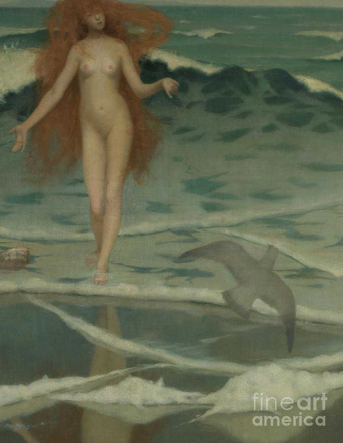 William Stott Painting - Venus Born of the Sea Foam  The Birth of Venus, Detail by William Stott