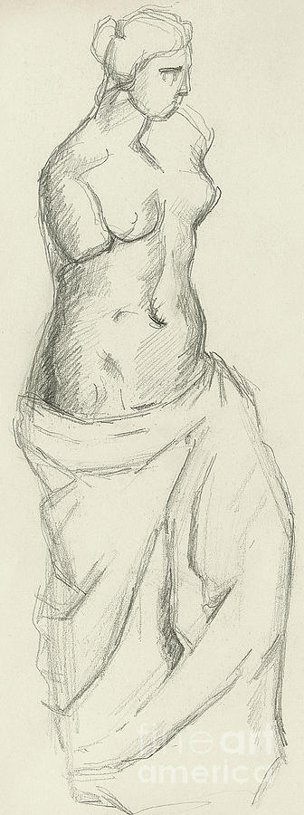 Paul Cezanne Drawing - Venus de Milo by Paul Cezanne by Paul Cezanne
