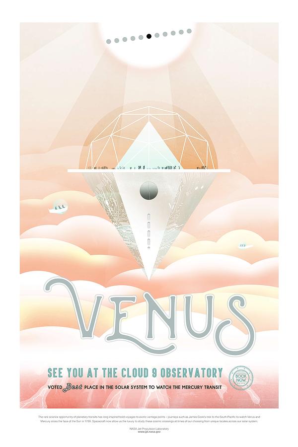 venus  - JPL Travel Poster Painting by Celestial Images