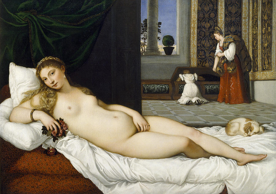 Titian Painting - Venus of Urbino before 1538 by Tiziano Vecellio