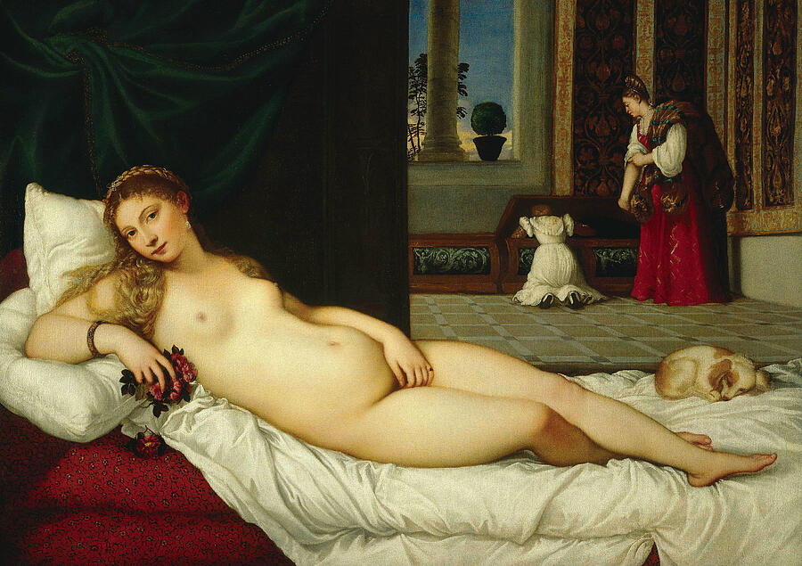 Titian Painting - Venus of Urbino, from 1538  by Titian