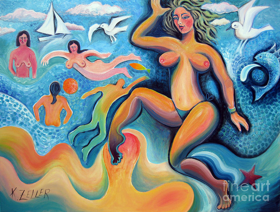 Venus on the beach Painting by Karin Zeller