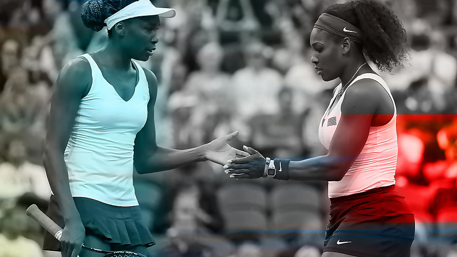 Venus Williams and Serena Williams Mixed Media by Marvin Blaine