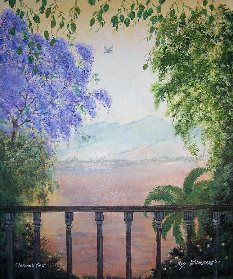 Veranda View Painting by Rex Woodmore