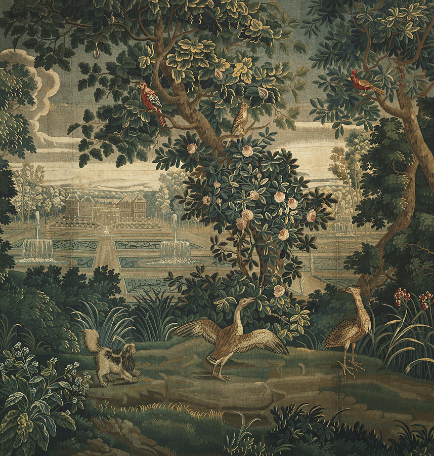 Verdure With Chateau And Garden Tapestry Textile By The Widow Guillaume Werniers