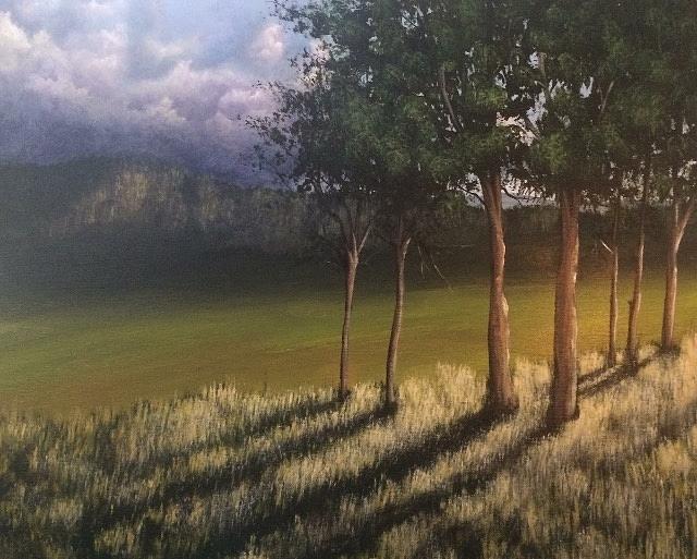 Landscape Painting - Vergetten Boomgaard by Joy Gilley