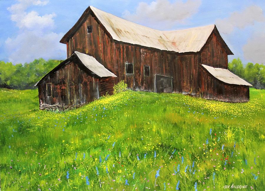 Vermont Barn Painting by Ken Ahlering