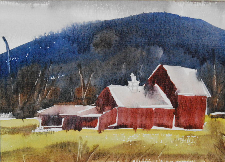 Vermont Barns Painting by Len Stomski