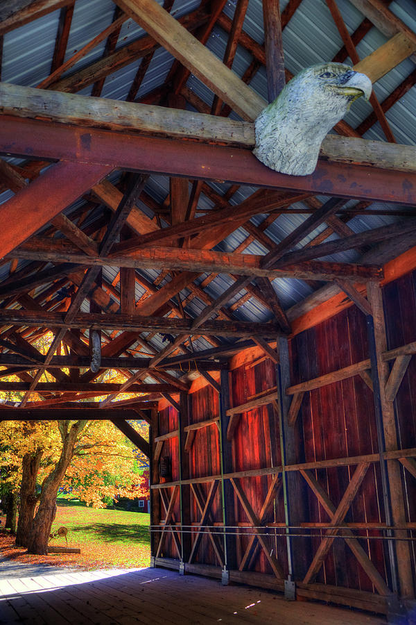 Vermont Covered Bridge in Fall Photograph by Joann Vitali