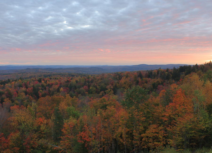 Vermont Fall Foliage Sunset Hogback Mountain Photograph by John Burk