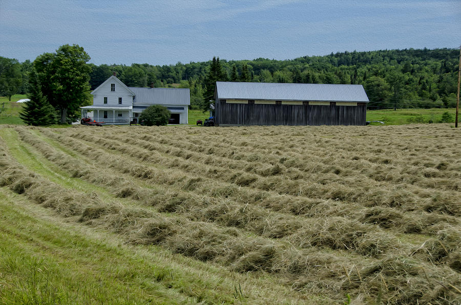Vermont Farmhouse with Hay Photograph by Donna Doherty