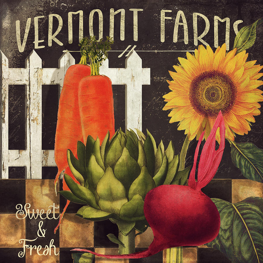 Vermont Farms Vegetables Painting by Mindy Sommers