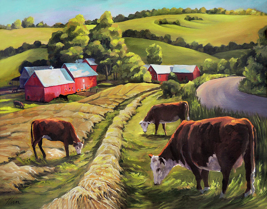 Vermont Going For the Green on Jenne Farm Painting by Nancy Griswold
