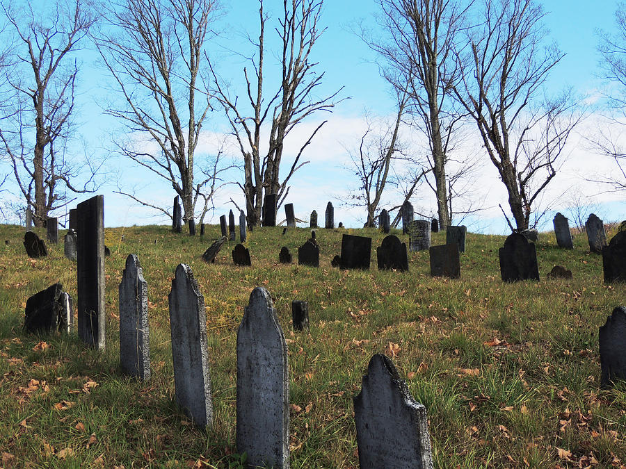 Fall Photograph - Vermont Headstones by Donna Lee Young