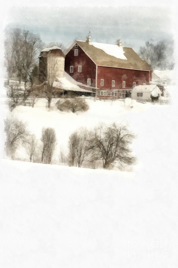 Winter Painting - Vermont Jenne Farm Winter  by Edward Fielding