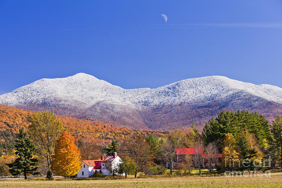 Fall Photograph - Vermont October Moonrise by Alan L Graham