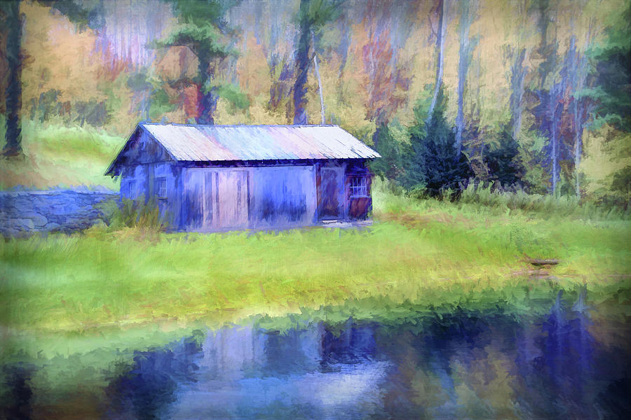 Fall Digital Art - Vermont Shed 2 by Terry Davis