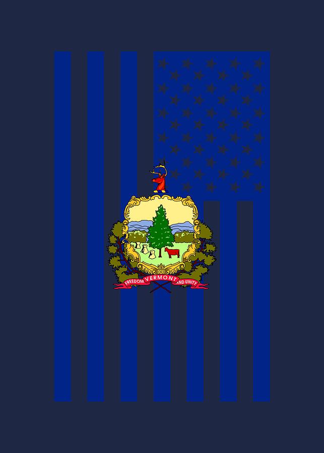 Vermont State Flag Graphic USA Styling Digital Art by Garaga Designs