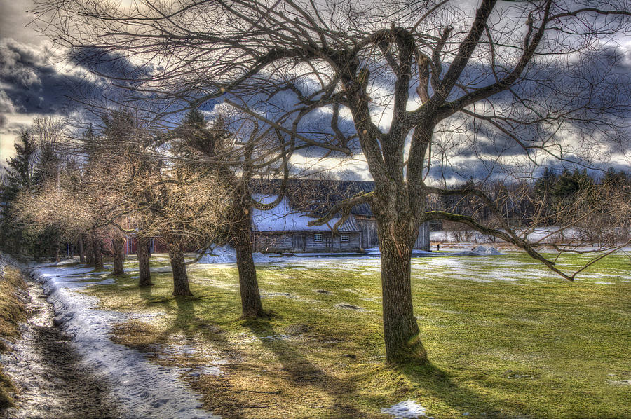 Vermont Winter Barn - Stowe Photograph by Joann Vitali