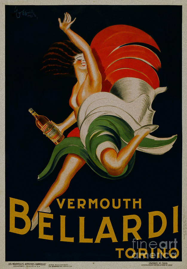 Vermouth Bellardi Torino Vintage Poster Painting by Vintage Collectables