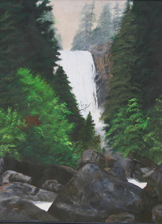 Landscape Painting - Vernal Falls by Travis Day Landscape Painting - Vernal Falls by Travis Day