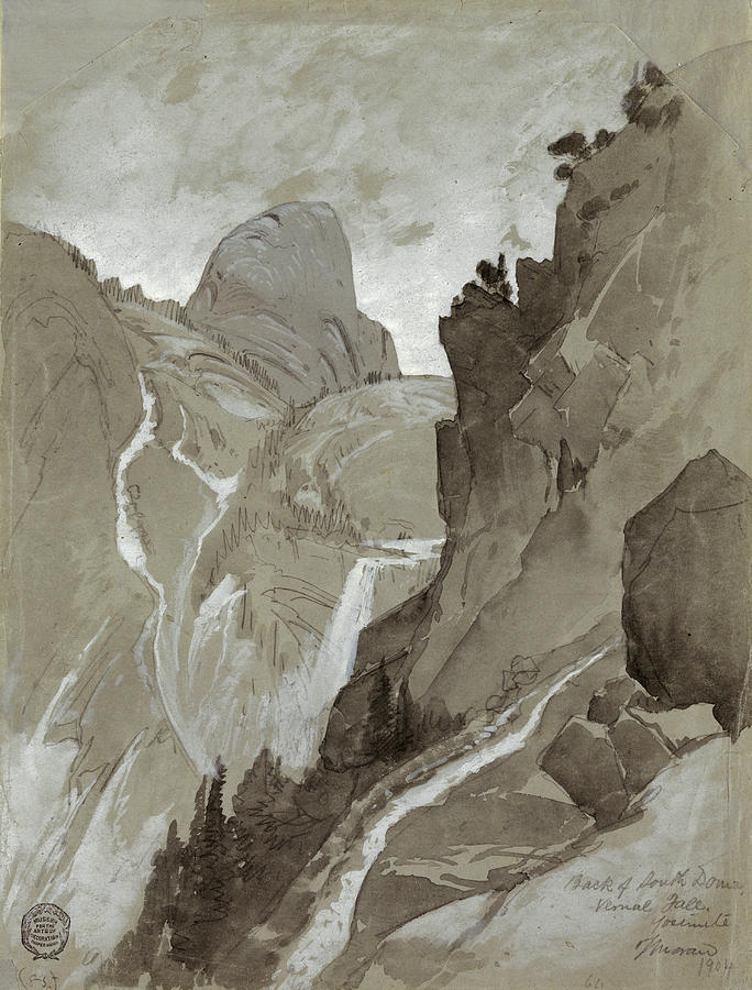 Vernal Falls, Yosemite, 1904 Drawing by Thomas Moran