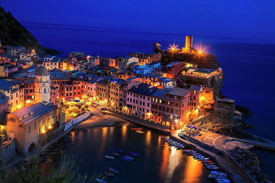 Vernazza at Twilight Photograph by Andrew Soundarajan