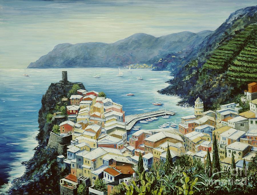 Vernazza Painting - Vernazza Cinque Terre Italy by Marilyn Dunlap