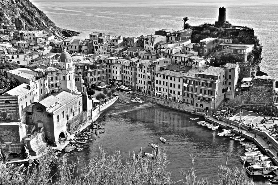 Vernazza Grayscale Photograph by Frozen in Time Fine Art Photography