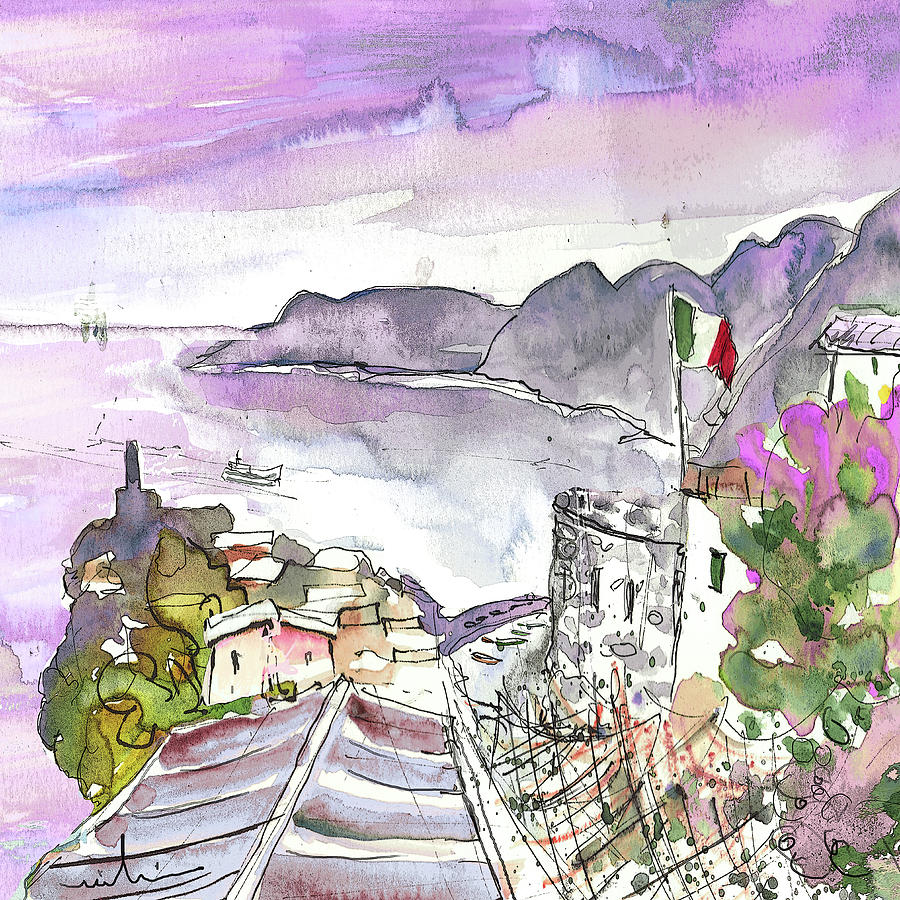 Vernazza in Italy 03 Painting by Miki De Goodaboom