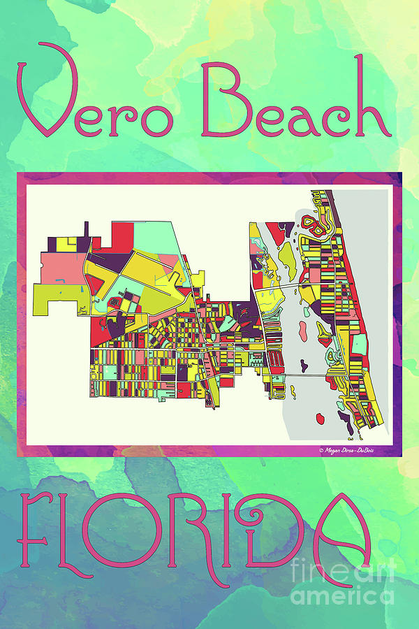 Vero Beach Map4 Digital Art by Megan Dirsa-DuBois