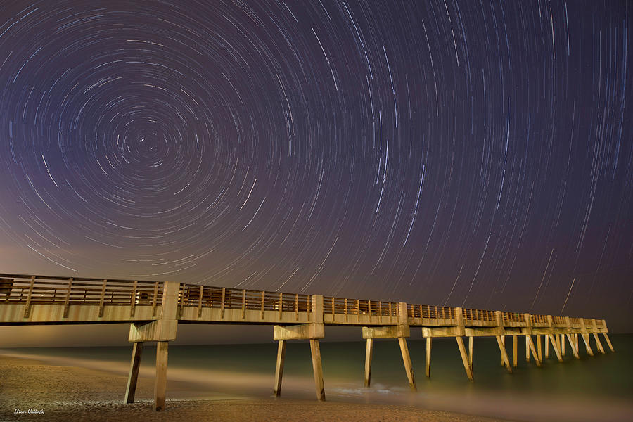 Vero Beach Pier Starlight Photograph by Fran Gallogly