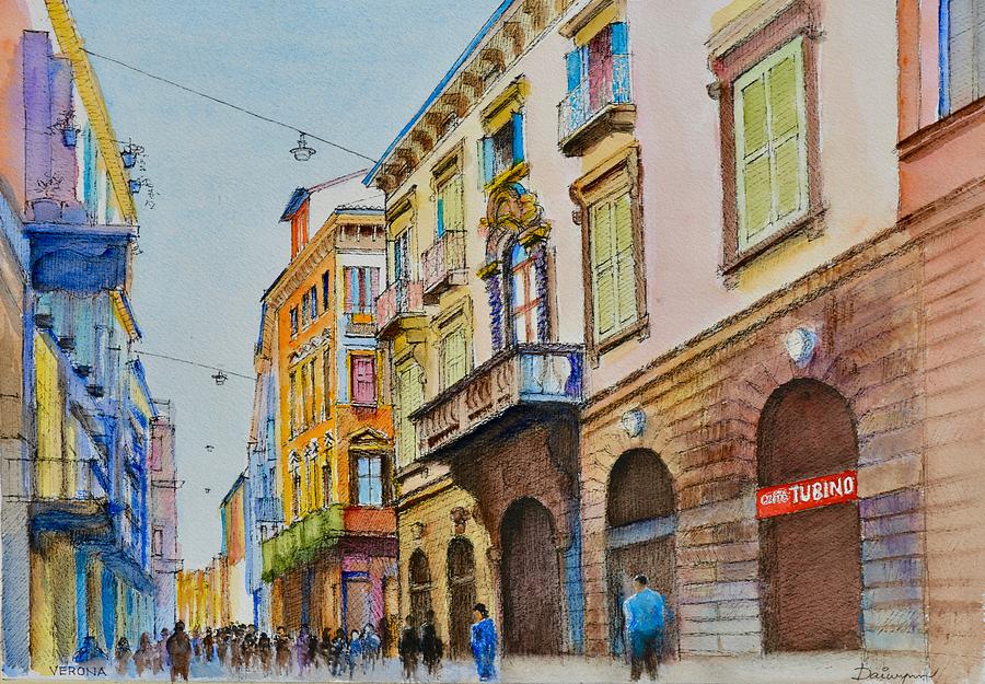 Verona Caffe Tubino Painting by Dai Wynn