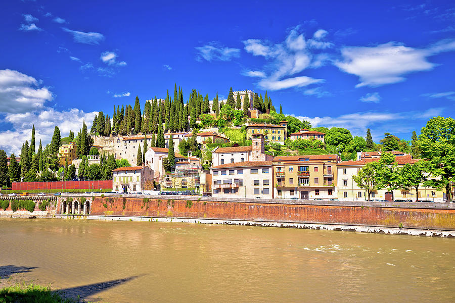 Verona cityscape from Adige river bridge view Photograph by Brch Photography