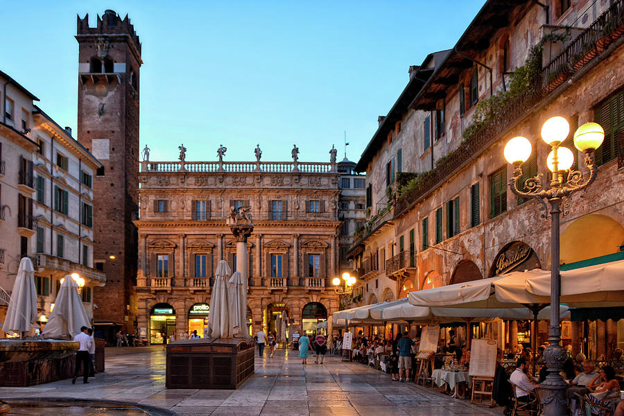 Romanesque Photograph - Verona - Piazza Delle Erbe by Joachim G Pinkawa