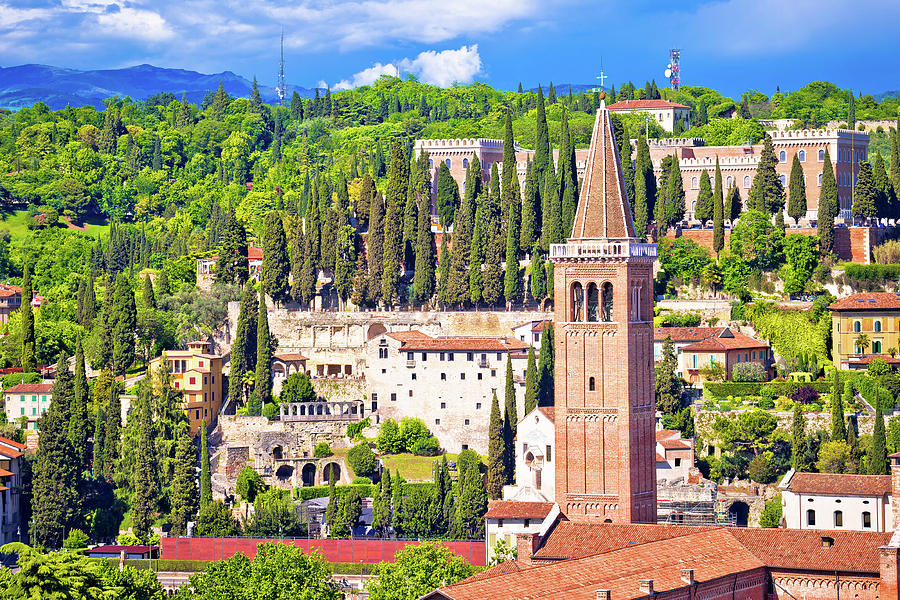 Verona rooftops and Castel San Pietro view Photograph by Brch Photography