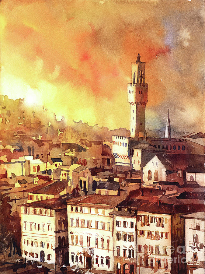 Florence Sunset I Painting by Ryan Fox