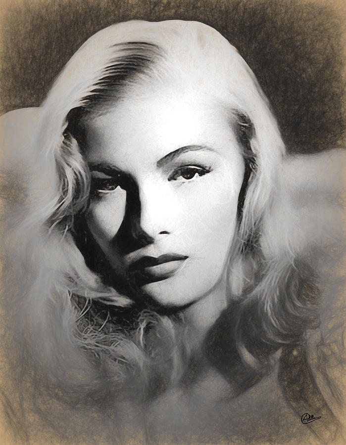 Veronica Lake Sketch Digital Art by Joaquin Abella