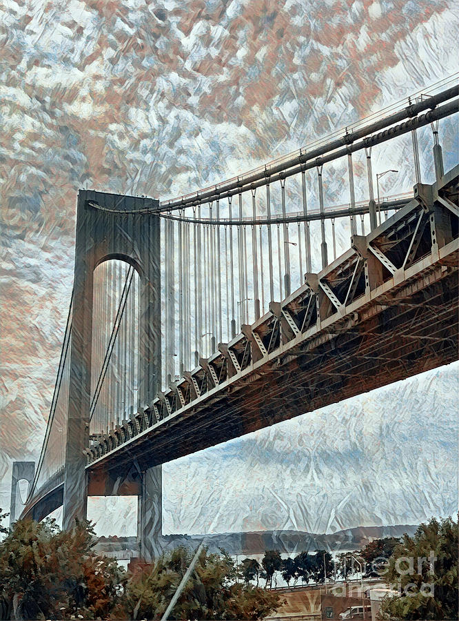 Verrazano Bridge Digital Art by CAC Graphics