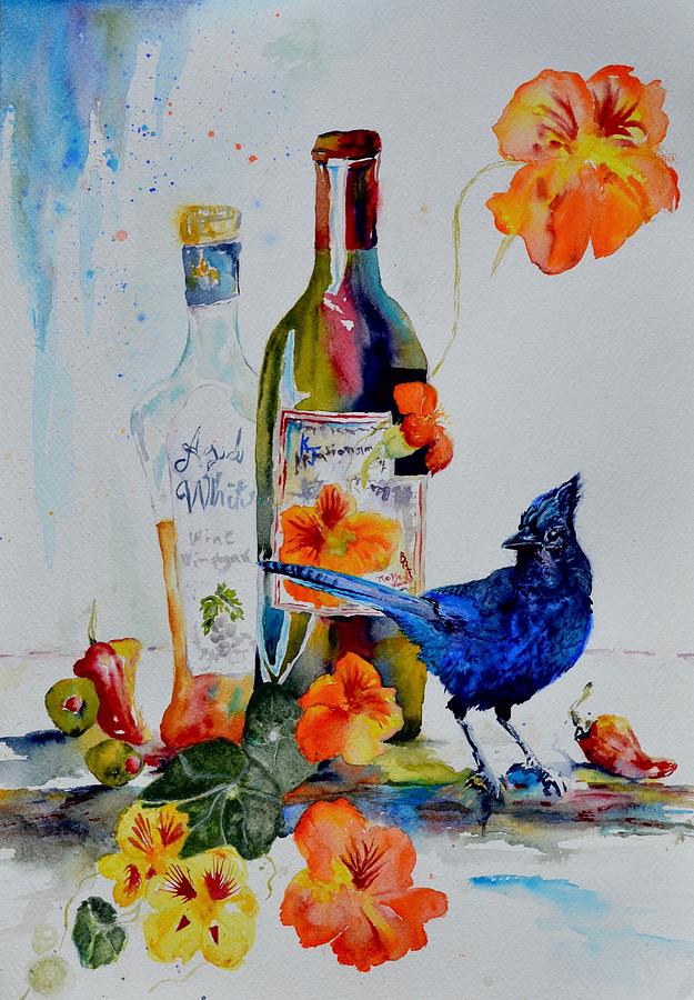 Still Life With Stellers Jay Painting by Beverley Harper Tinsley