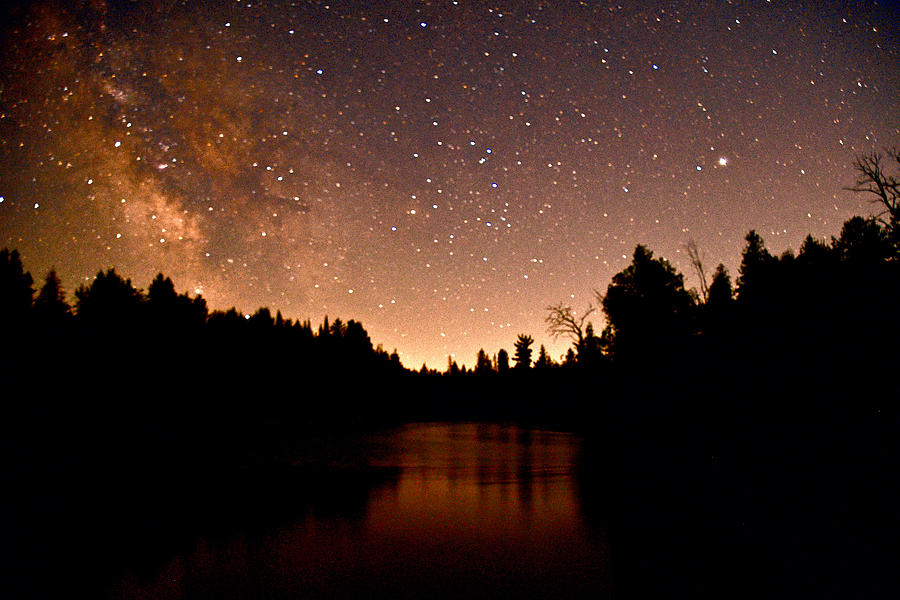 AuSable River and the Milky Way Photograph by Michael Peychich