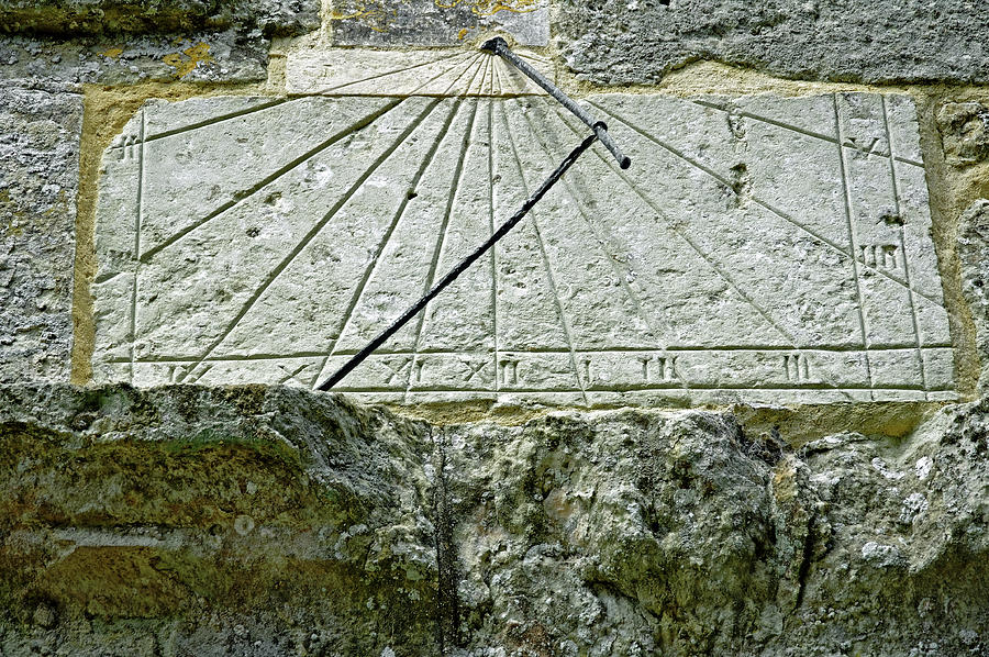 Vertical Sundial on St Georges Church, Arreton Photograph by Rod Johnson