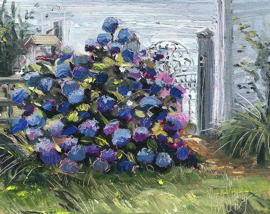 Very Blue Hydrangea Painting by Maggii Sarfaty